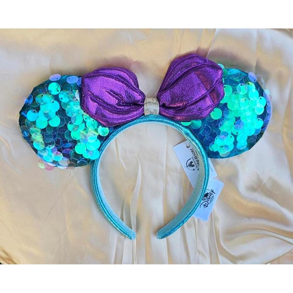 Disney Parks The Little Mermaid Ariel Pearl Ears Headband Exclusive NWT